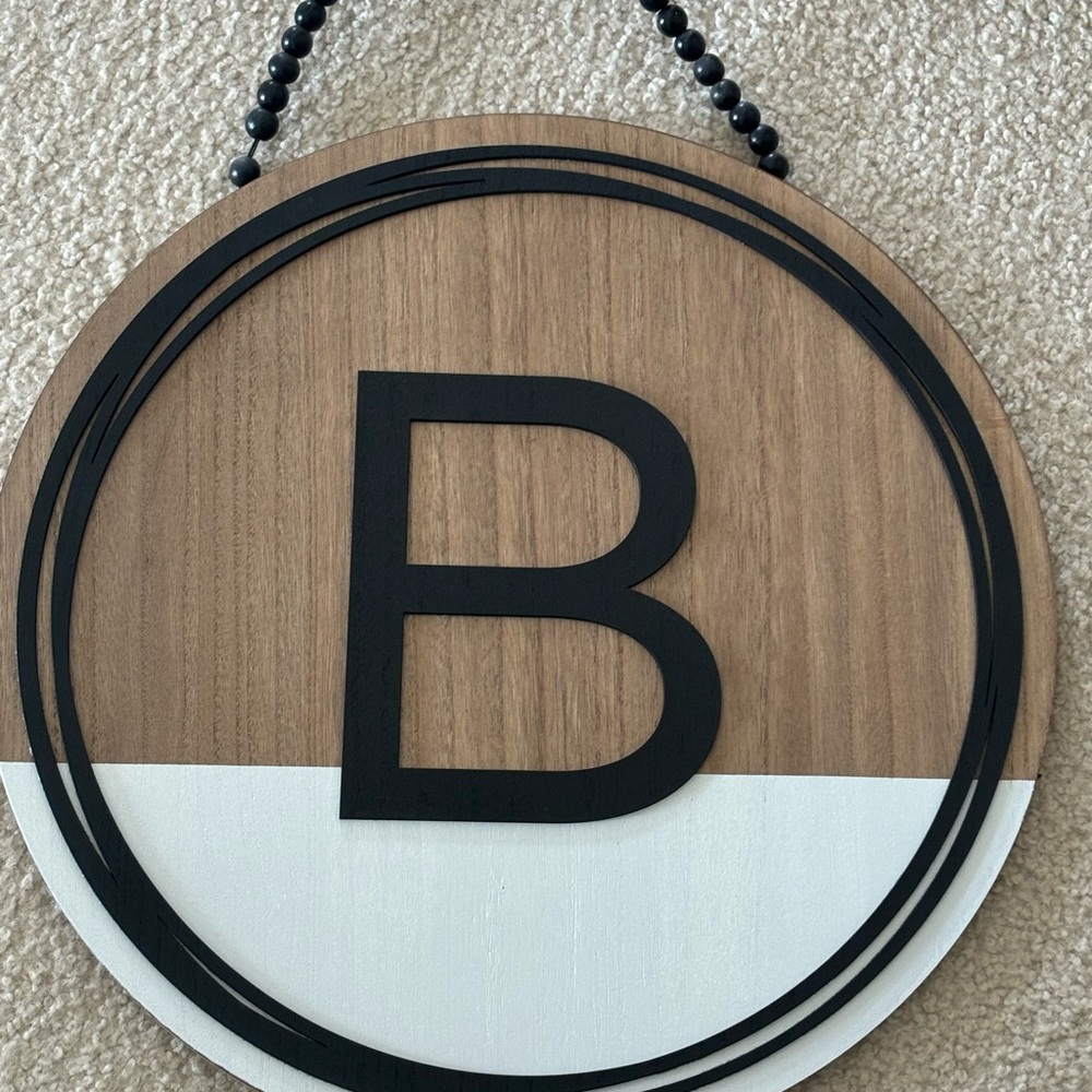 Black and Brown Monogram Round Door Decor